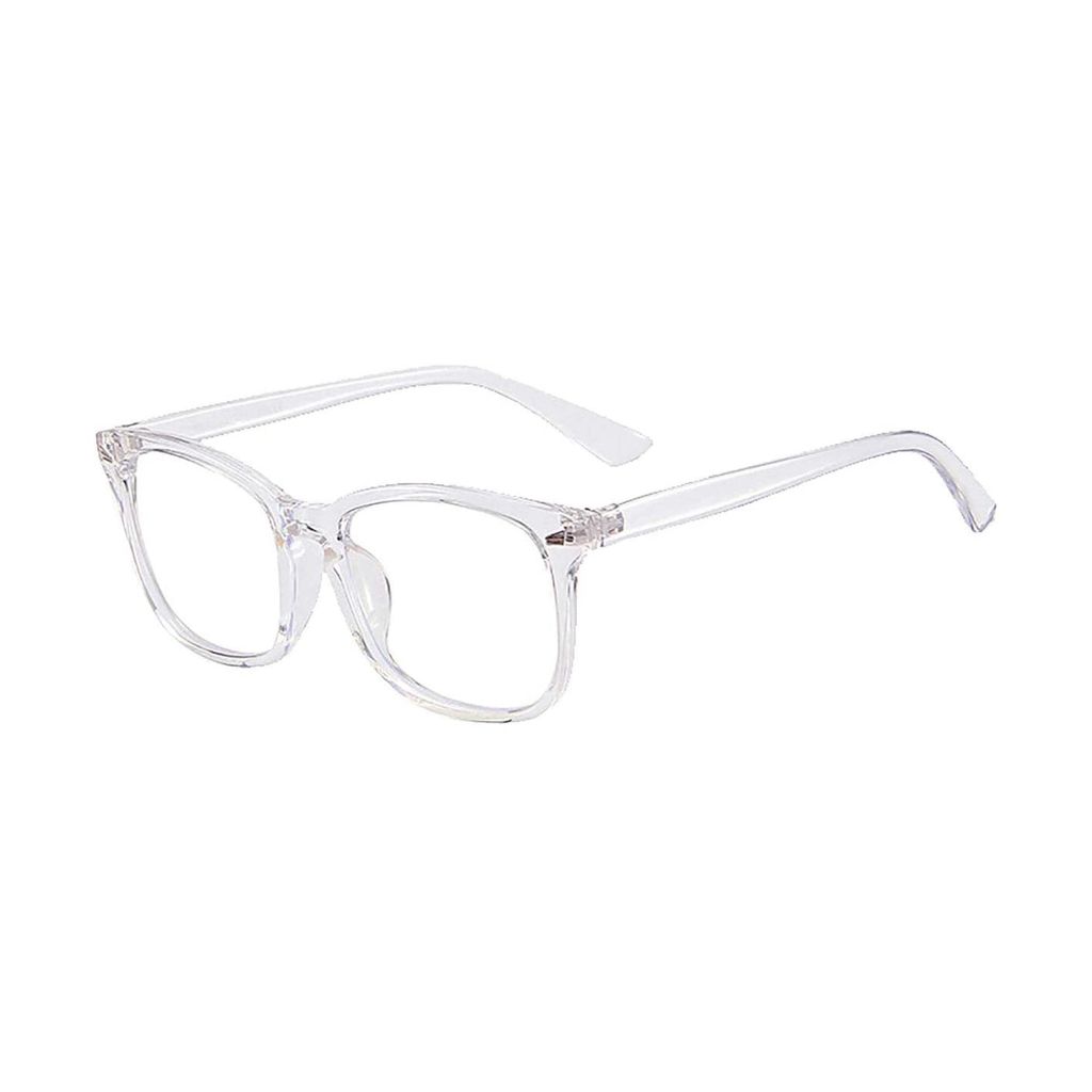 4Flaunt Blue Ray Blocking Lenses Zero Power Blue Cut Rectangle Computer Glasses Anti Glare, Lightweight & Blocks Harmful Rays | UV Protection Spectacles For Men & Women | Medium (C6 - Transparent) view 2