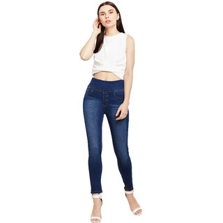 Miss Chase Women's Blue Super Skinny Fit Jeggings view 2