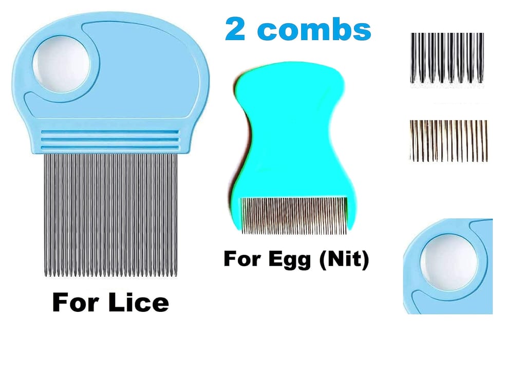 Q D Lice Nit Eggs Dust Dendruff Remover comb Hair Kangi Ju Leekh Pack of 2. One for Lice, Second for Small Eggs Nit Men Women School Kids Girls Boys And Pets view 2