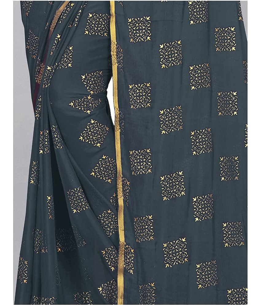 Rhey Chiffon Printed Saree With Unstitched Blouse Piece ( Mint Green ) view 2