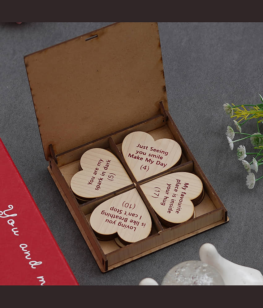 eCraftIndia Brown Valentine Wooden Gift Set view 2