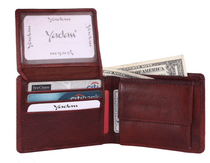 Brown Leather Bifold Wallet for Men view 2