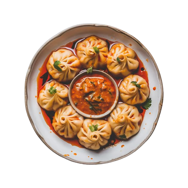 Cheesy Baked Veg Schezwan Momos view 2