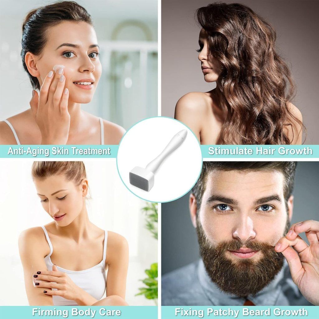 140 Titanium Adjustable Micro needling Derma Stamp | Professional Dermastamp for Face, Hair, Beard & Scalp | Skin Repair, Anti-Aging & Hair Growth | Reusable Home Use Micro needling Pen (Original Quality) view 2