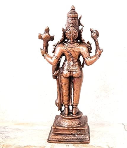 Searchers Paradise - Copper Idols Sankaranarayanar,6 inches, Copper Handmade 800 Grams, Patina Antique Finish, Pack of 1 Piece view 2