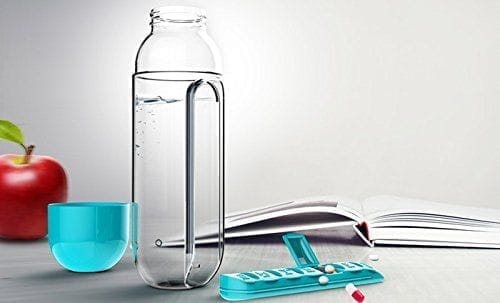 ASkyl Daily 600ml Pill Box Organizer with Water Bottle Weekly Seven Compartments with Drinking Bottle view 2