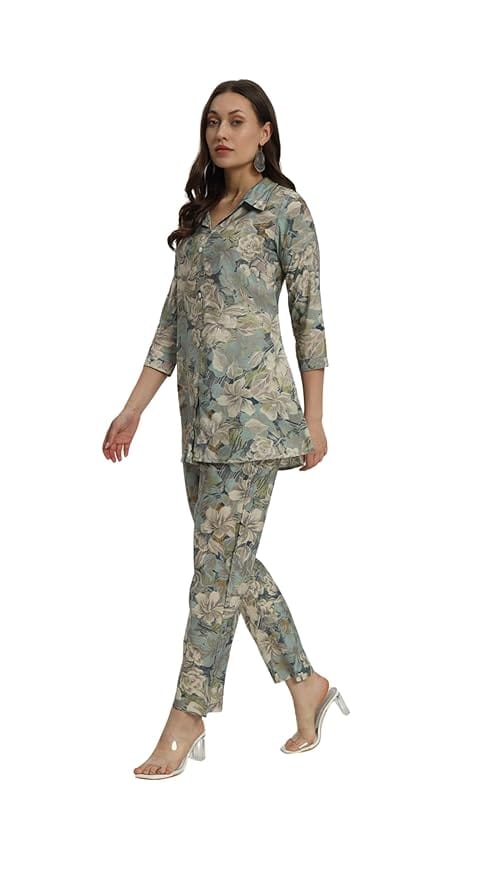 Gulmira Floral Printed Tunic & Palazzo Ethnic Co-Ords view 2
