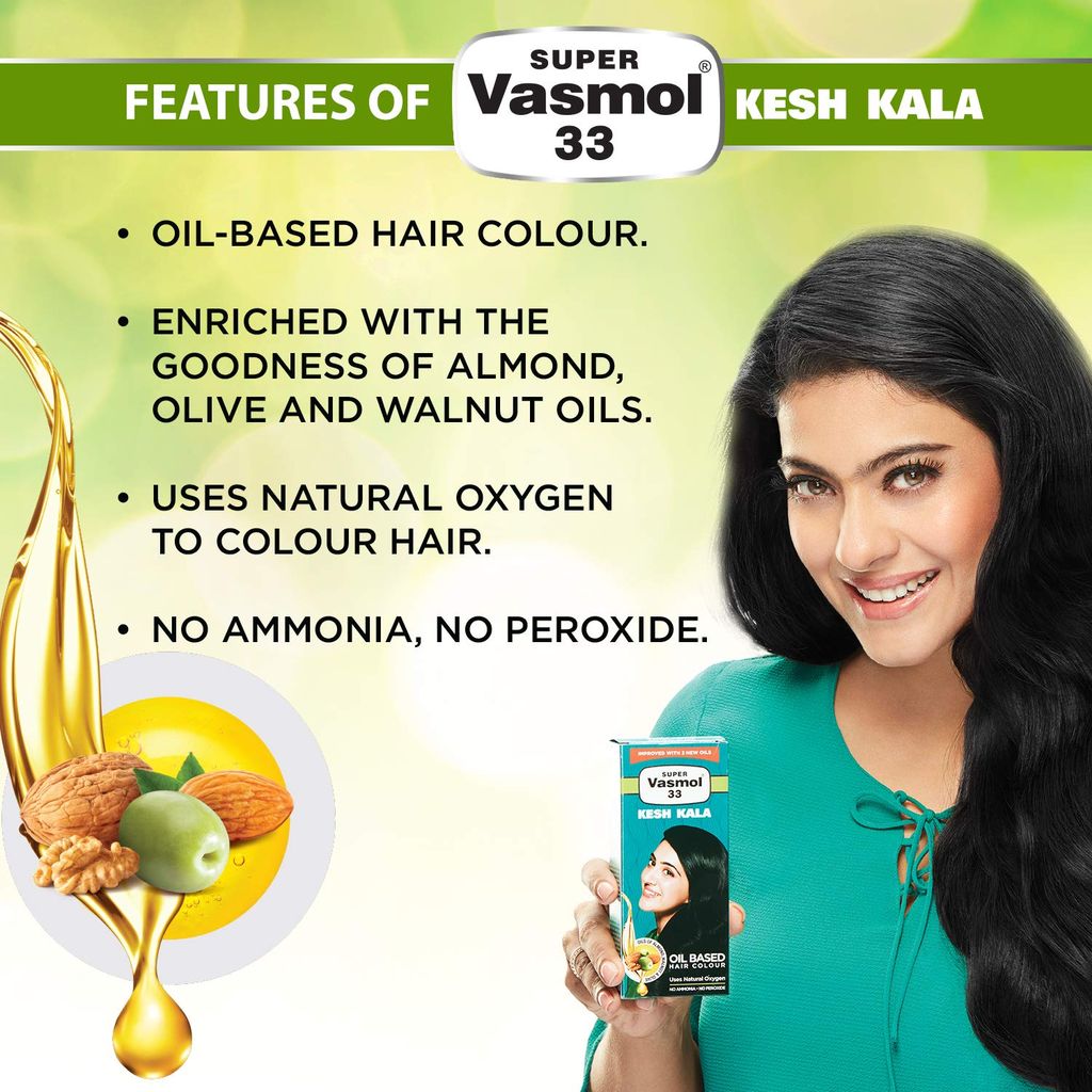 Vasmol Kesh Kala Oil Based Hair Colour, 100 ml (Pack of 3) - Black view 2