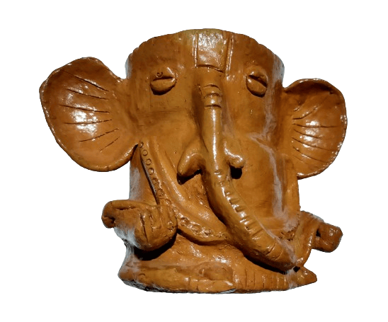 ASOMI TERRACOTTA HANDMADE GANESHA PEN HOLDER (BROWN , PACK OF 1 )