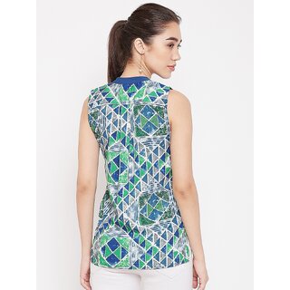 Purys Women Multicolor Geometric Wrap Top view 2