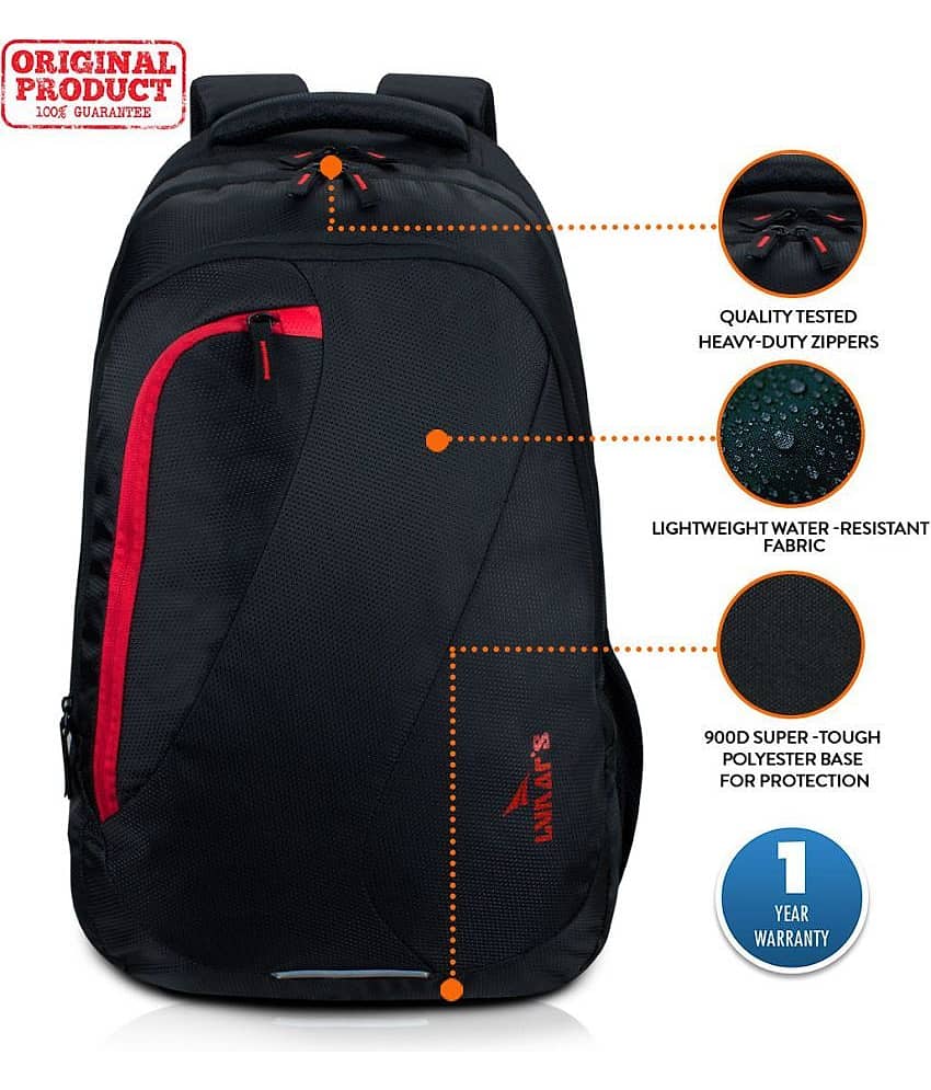 Lunar's 35 Ltrs Black Backpack view 2