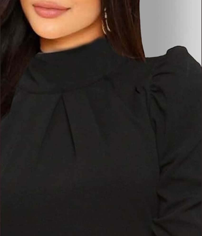 Dream Beauty Fashion Women's Cotton Blend Peplum Top ( Black ) view 2