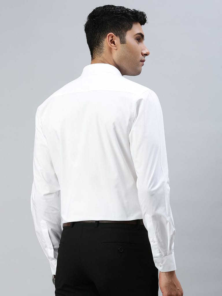 Mens 100% Cotton Full Sleeves White Shirt Award view 2