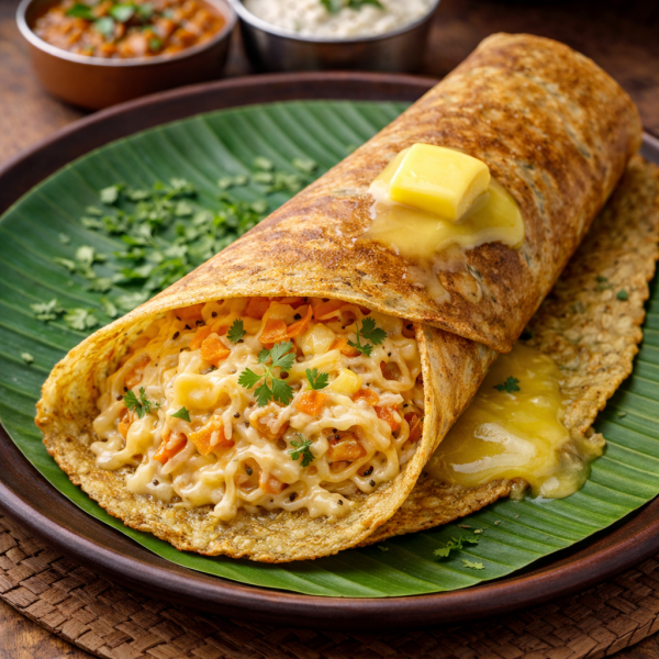 Butter cheese dosa