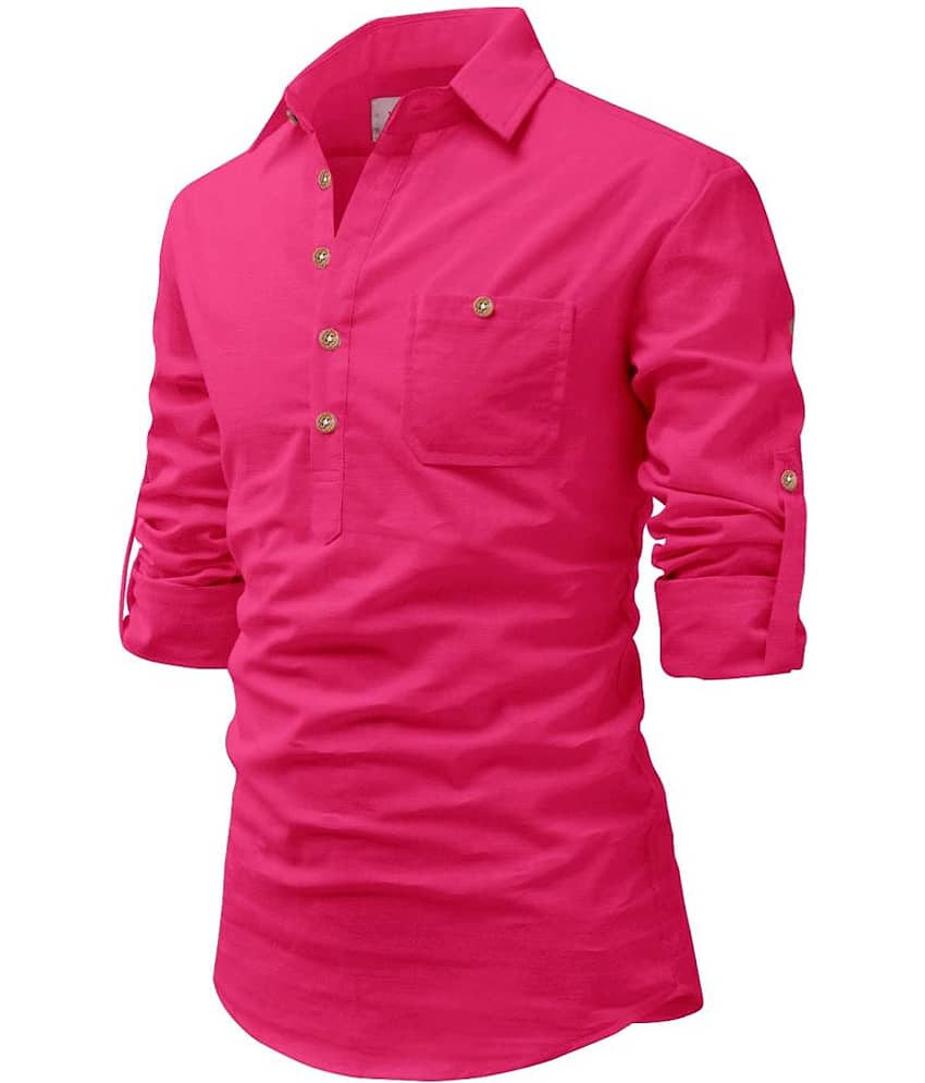 UNI VIBE Black Cotton Blend Men's Shirt Style Kurta ( Pack of 2 ) view 2