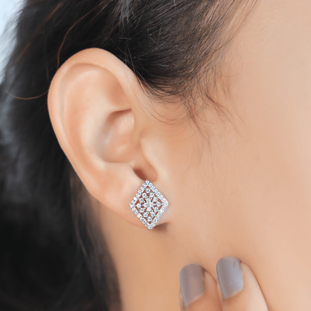Zarkan Traditional Silver Studs view 2