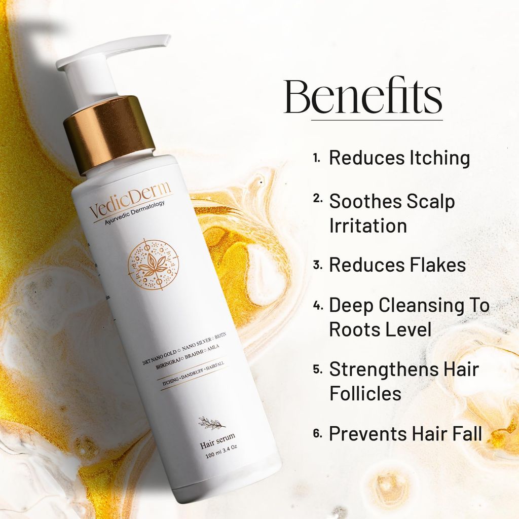 VEDICDERM Sensitive Scalp Bundle | Hair Serum & Cleanser 300ml | Soothes Itchy, Dry & Flaky Scalp | Reduces Irritation, Strengthens Hair & Restores Scalp Health | Sulfate & Paraben-Free view 2