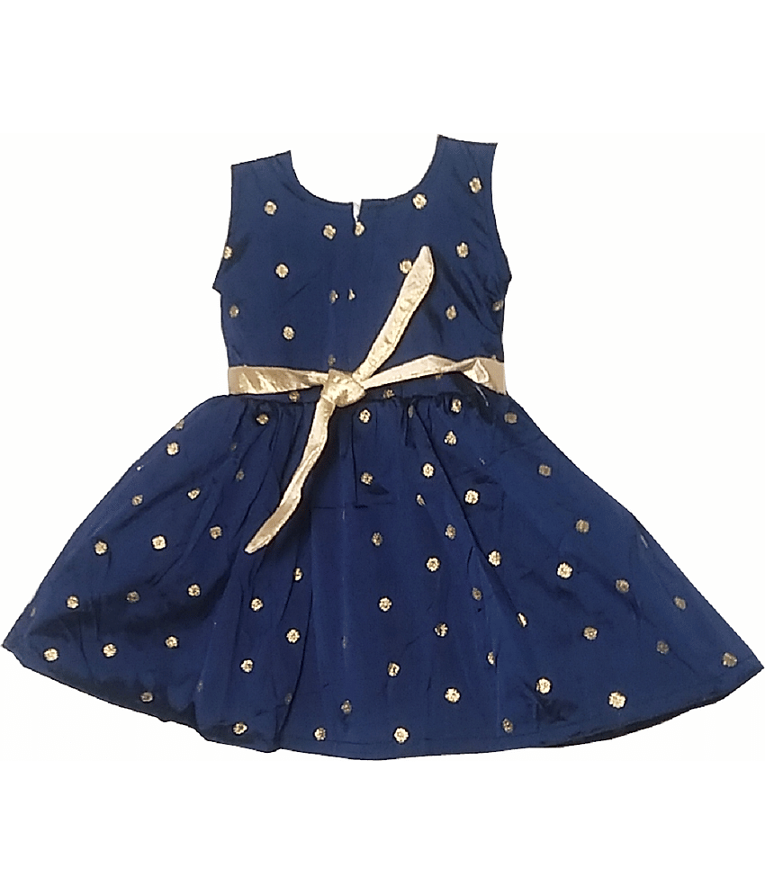 harshvardhanmart.com Baby Girls Cotton Blend Frocks ( Blue ) view 2