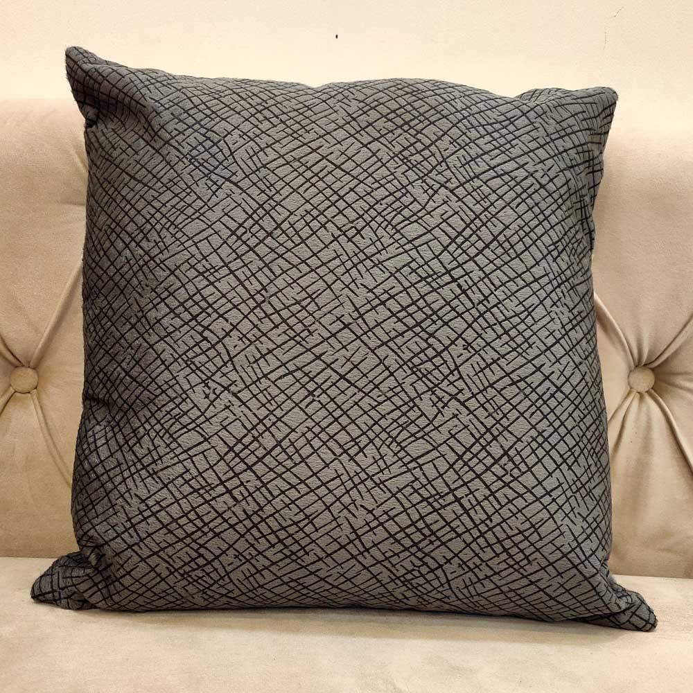 GOODVIBES White Silver Grey Damask/Self Design/Woven Floral Motifs Zipper Square Combo Cushion Covers (24x24 inch or 60 x 60 cm) Set of 5 view 2
