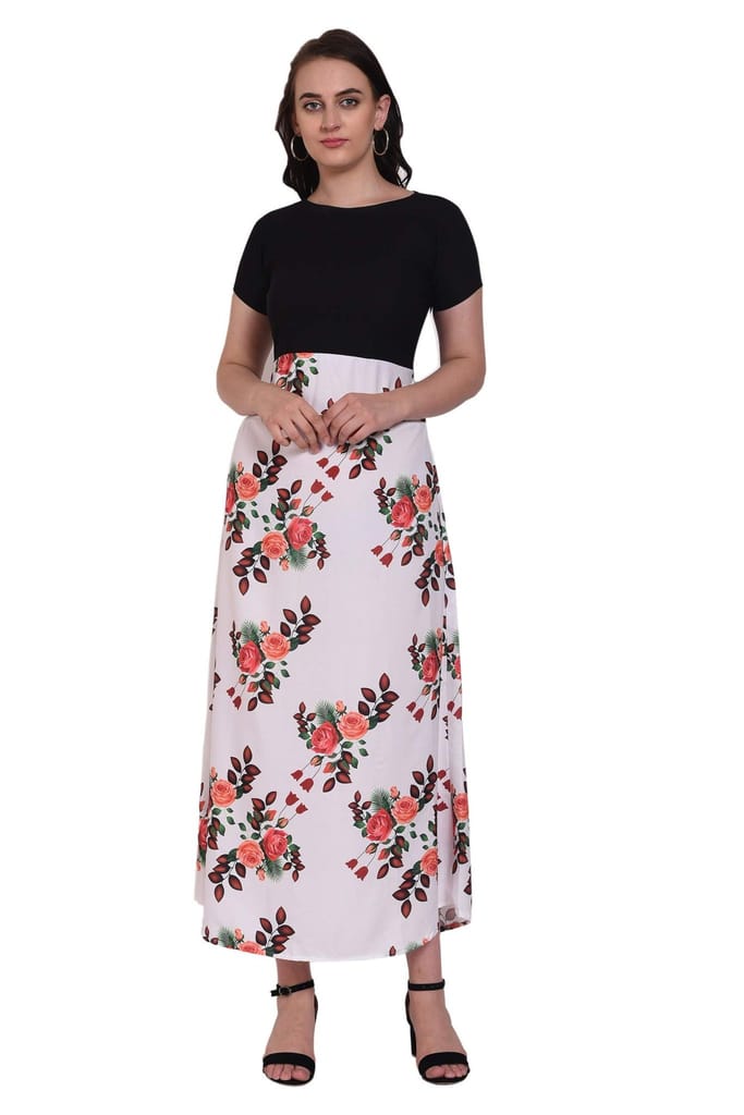 Florence Women's Crepe a-line Maxi Kurta view 2