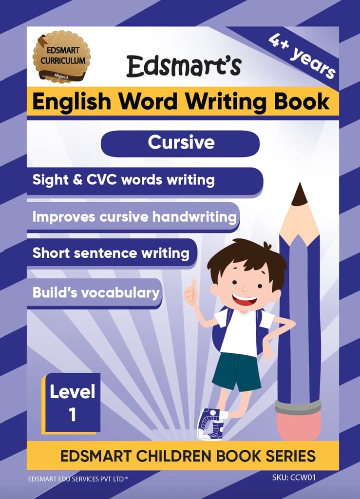 Edsmart Cursive Writing Book For 3+ Years Copywriting Cursive Book Writing Practice Book|4 Line Tracing Kids Writing Practice Book And Worksheets For Lkg Kids Cbse / Icse Lkg Kids [Paperback] [Jan 01, 2020] EDSMART EDU SERVICES PRIVATE LIMITED