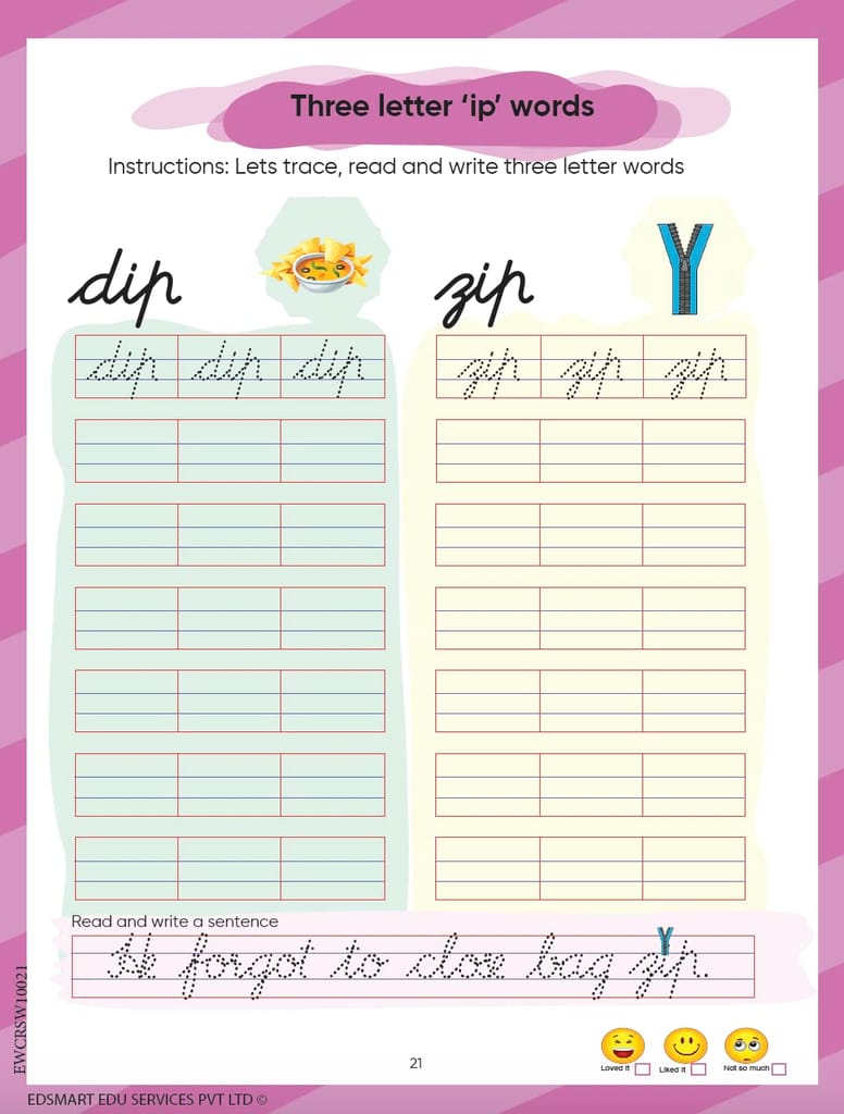 Edsmart Cursive Writing Book For 3+ Years Copywriting Cursive Book Writing Practice Book|4 Line Tracing Kids Writing Practice Book And Worksheets For Lkg Kids Cbse / Icse Lkg Kids [Paperback] [Jan 01, 2020] EDSMART EDU SERVICES PRIVATE LIMITED view 2