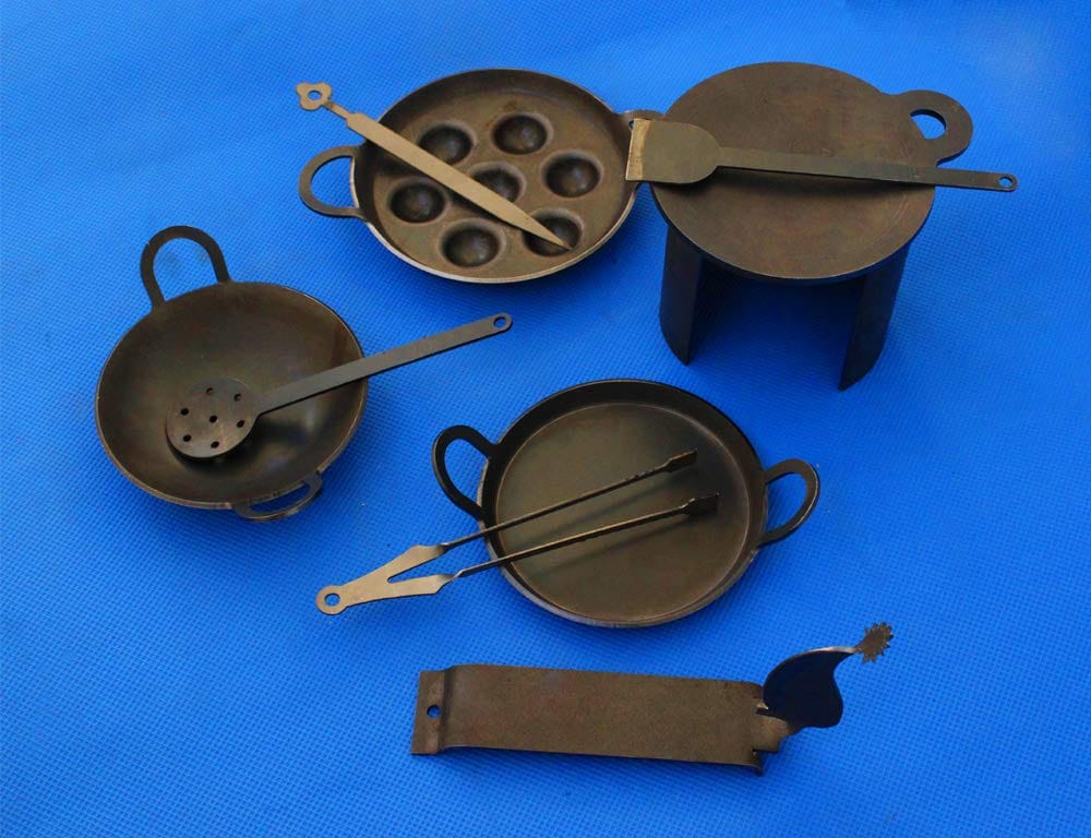 Nakshathra Traders - Pure Iron Miniature Kitchen Set for Kids - set of 12 pcs view 2