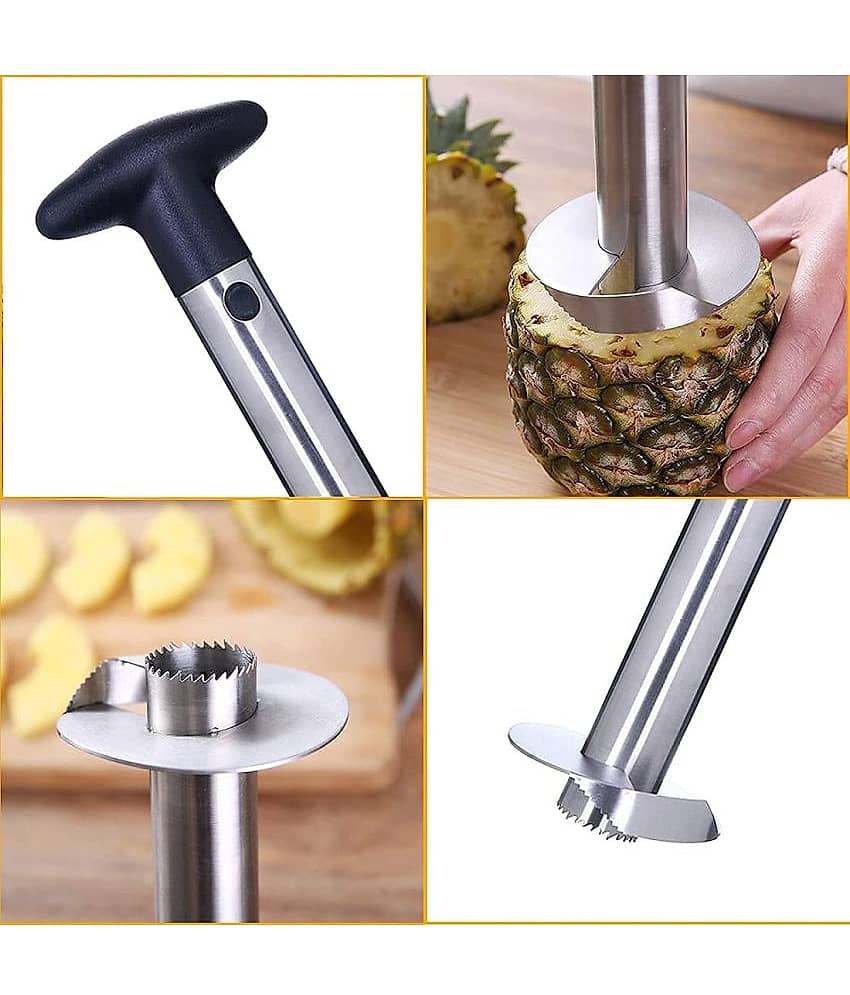 Combo of Pineapple Slicer and silicone oil brush Multicolor Pinapple Corer 1 Pc view 2