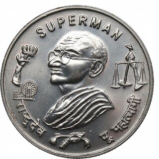 Mahatma Gandhi Yatra & Gandhi is Superman Silver Plated Ancient India Variant view 2