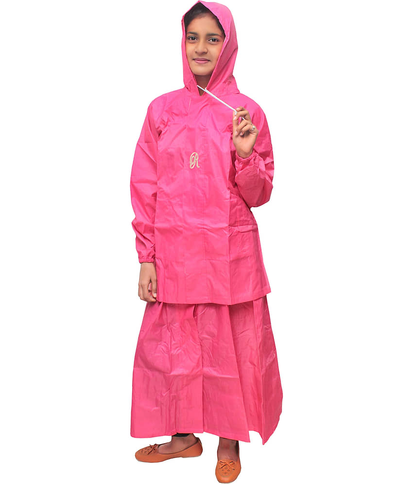 Goodluck Nylon Raincoat Set - Pink view 2