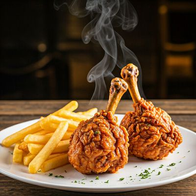 2 Crispy Chicken Lollipop + French Fries