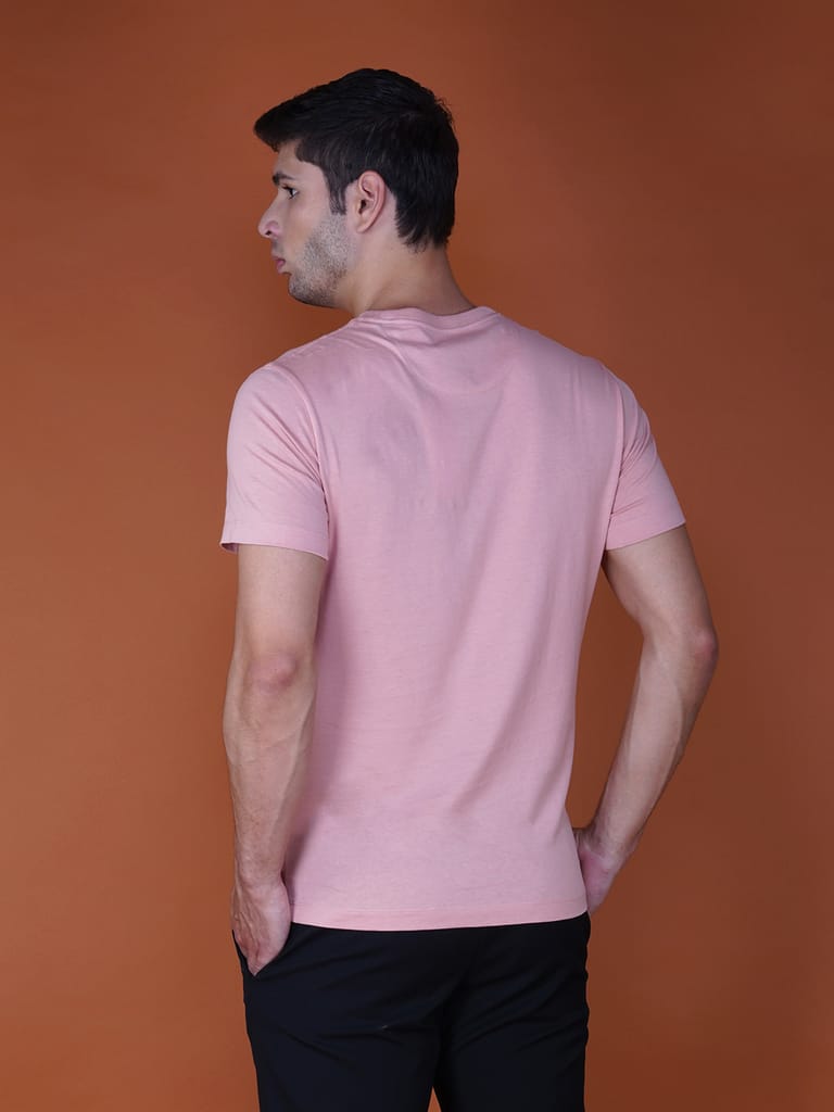 Men's Casual Cotton Jersey Tee Pink view 2