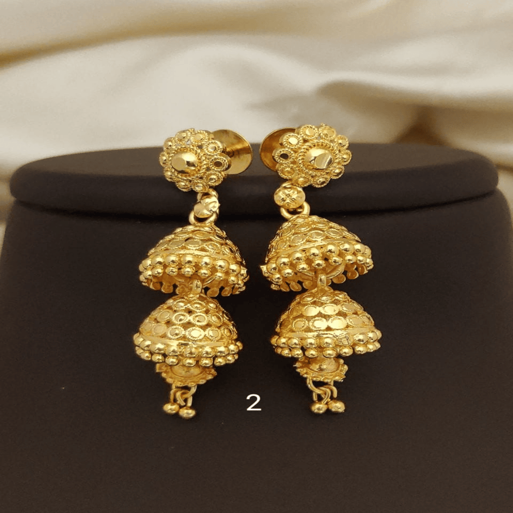 Earrings Jhumkhas Gold Jhumka Charming Women's and Girls (RK_JE-2) & Gold Plated Earrings for Women's & Girls (RK_G-1,G-9) (COMBO PACK OF 3 PAIRS) view 2
