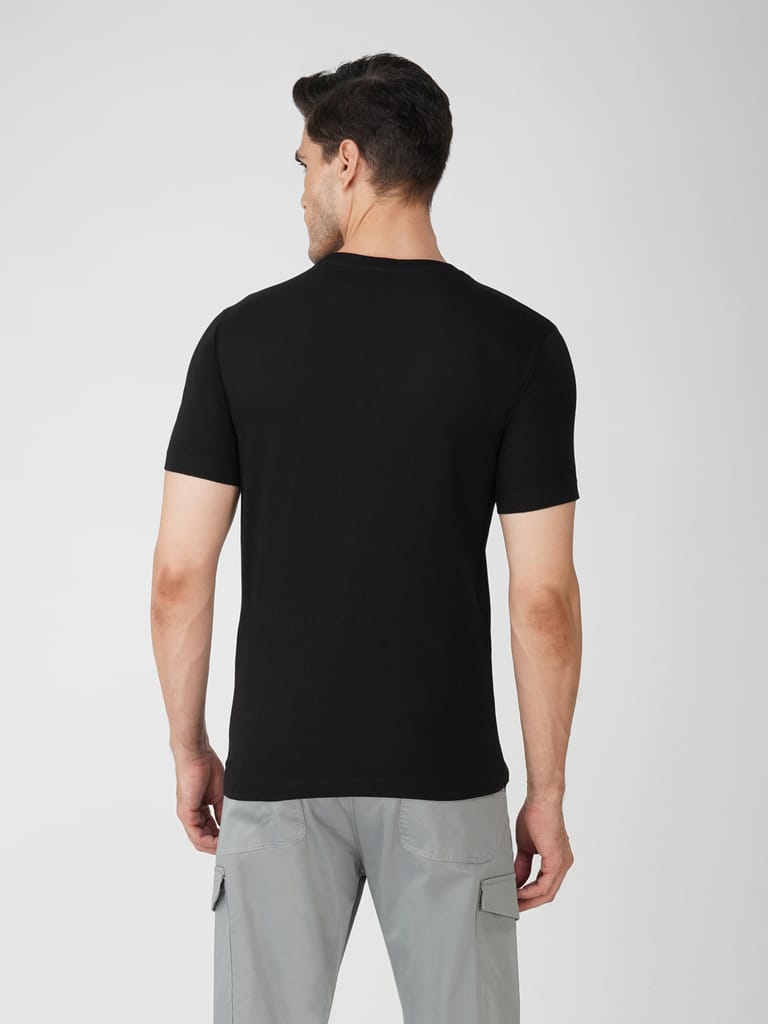 Men’s Branded Lightweight Cotton Jersey T-Shirt Black view 2