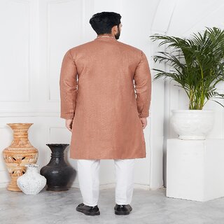 Raivat Ethnic Light Brown Colour Linen Cotton Pintux Work Kurta Pajama 3142 view 2