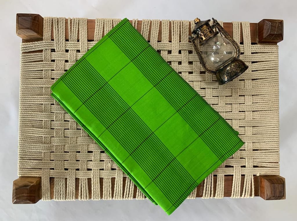 NVJSDS042-Parrot Green with Black Checks (Kattam Design) view 2