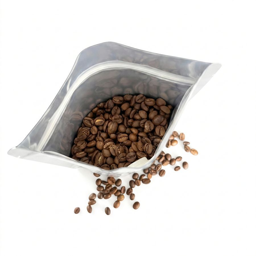 DARK ROASTED COFFEE BEANS - ARABICA - ROBUSTA BLEND - 500 gm - One stand-up pouch view 2