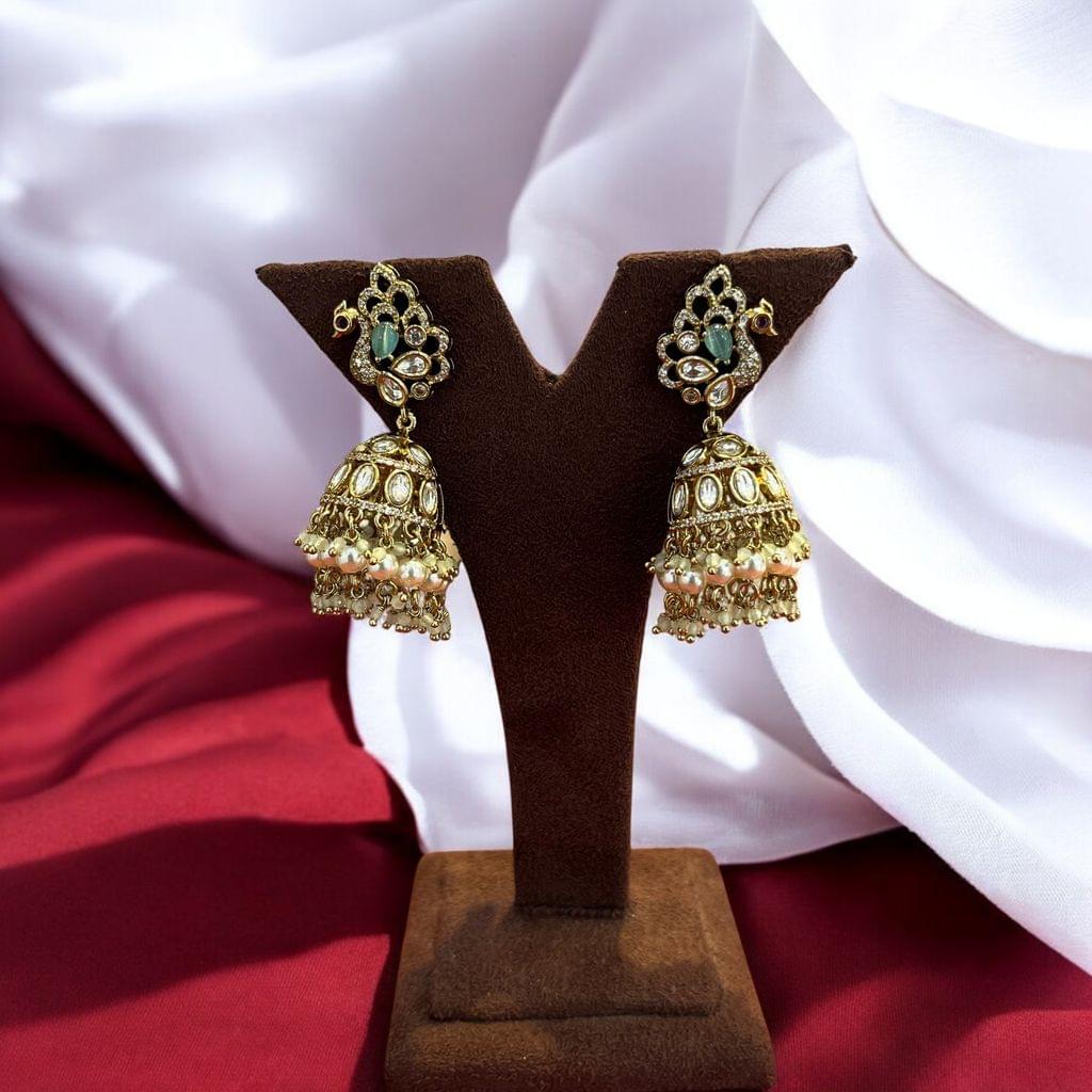 Peacock Chime Jhumkas By Dia Art Jewels view 2
