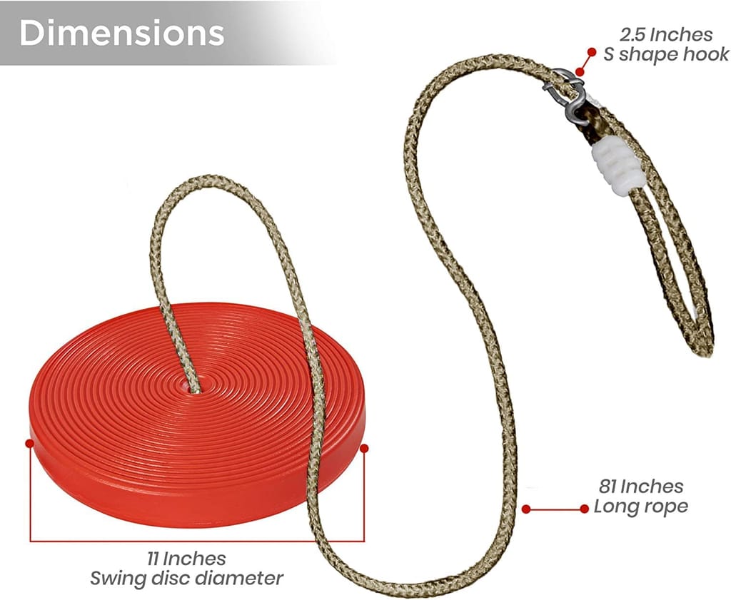 REZNOR Plastic Disc Hanging Tree Rope Swing Round Seat for Kids Children Playground Garden Outdoor Indoor Play Activity Adjustable Height, Weight Capacity? 120Kg view 2
