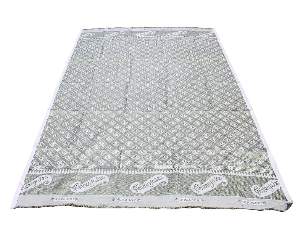 Mandhania Solapur Chaddar Single Blanket Cotton,Rayon�& Viscose Pack of 1 - Green view 2