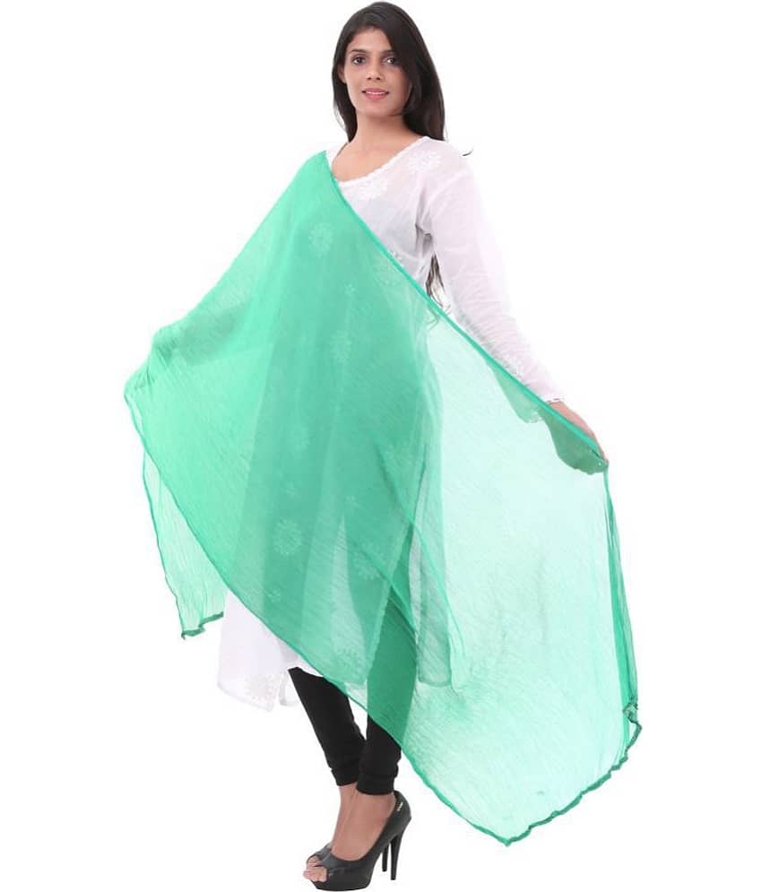 Apratim Green Chiffon Self Dupatta view 2
