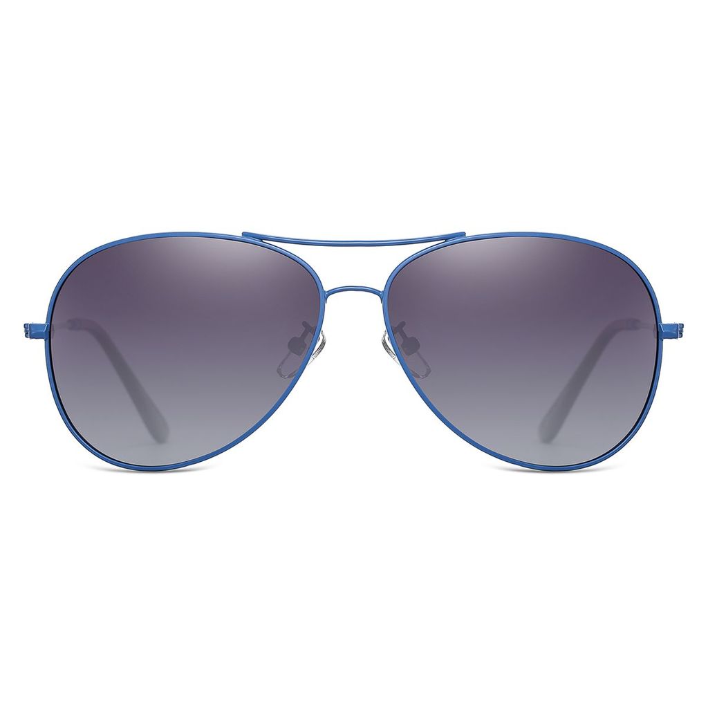 PARIM Polarized Unisex Aviator Sunglasses Blue Frame / Grey Lenses | SKU 1283 C1 view 2