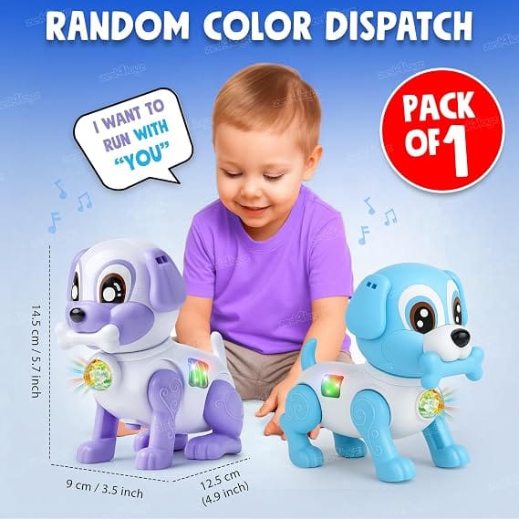 Zest 4 Toyz Musical Dog Electric Toy with Lights & Sound Walking Action Bouncing Movement and Colorful Flashing Light Effects for Toddlers Age 12 Months Plus - Multicolor view 2