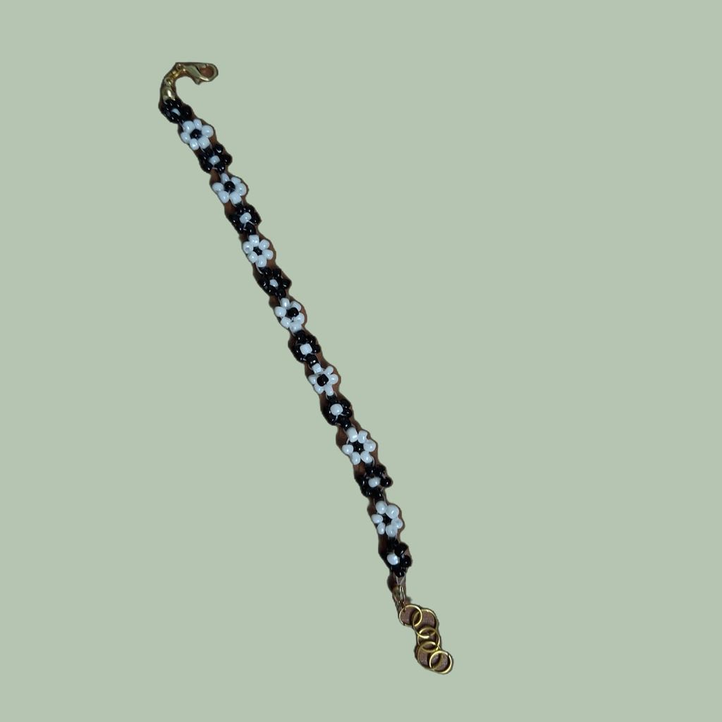 Black and White Beaded Bracelet view 2