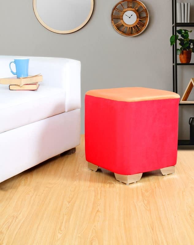 ShadowKart Ottoman Pouffes Sitting Stool for Living Room Furniture Wooden Footstools Puff Mudda Footrest Pouff for Office Home Decor, Combo view 2