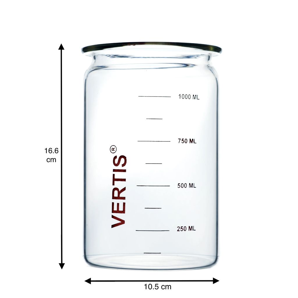 VERTIS Airtight Storage Jars Canisters Quad Lock Clear 1000 mL view 2