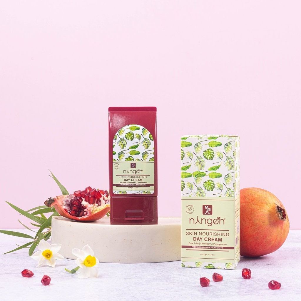 Ningen Skin Nourishing Day Cream I Infused with Date Palm, Coffeeberry and Pomegranate Extracts I Dermatologically Tested, Paraben Free I Delivers Day Long Essential Nutrients and Moisture I 100g view 2