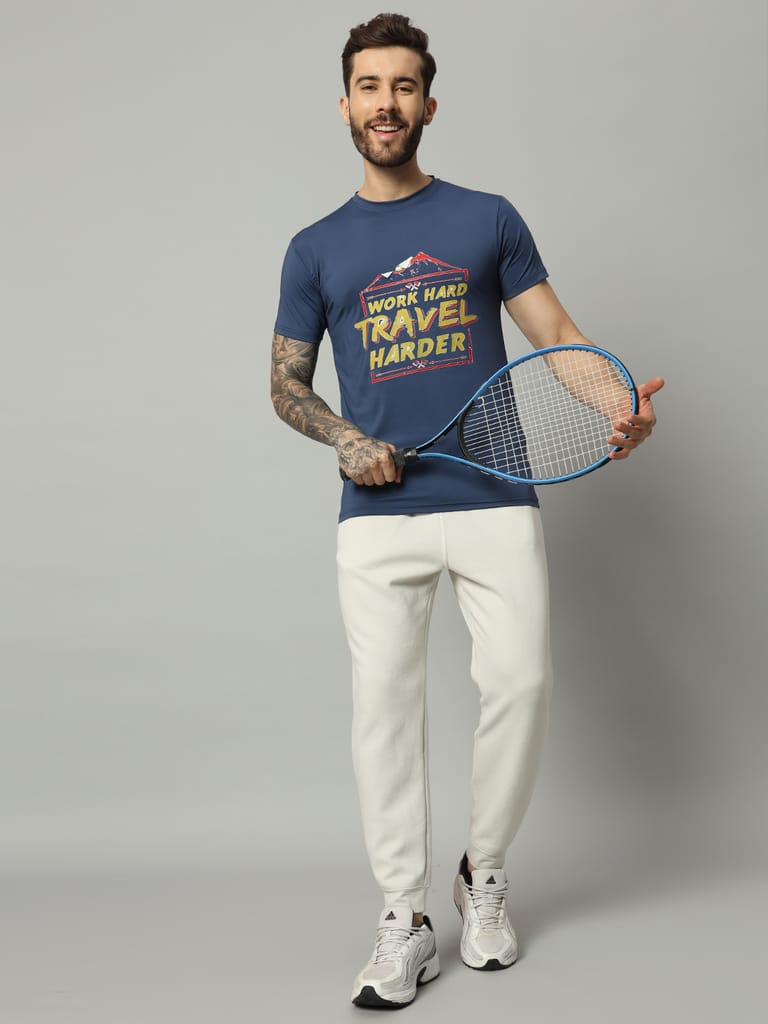 Savvy X Wear Men's Solid Round Neck Performance T-Shirt view 2