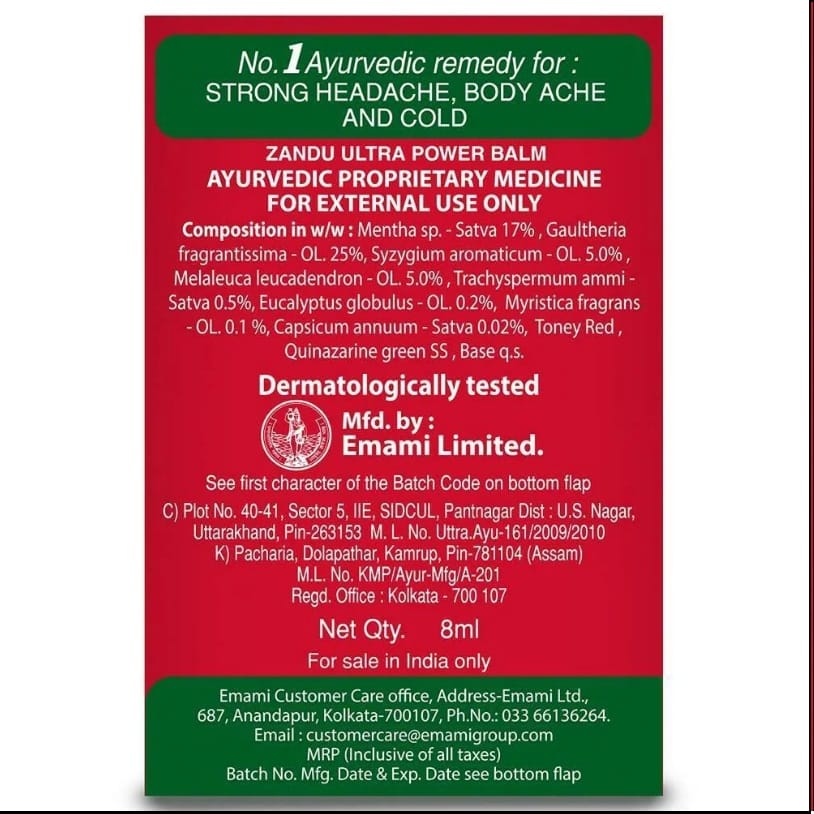 Zandu Balm Ultra Power - 8 ml view 2
