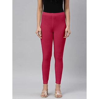 SHE PURE LUXURY WEAR Ankle Length Ethnic Wear Legging (Pink, Solid) view 2